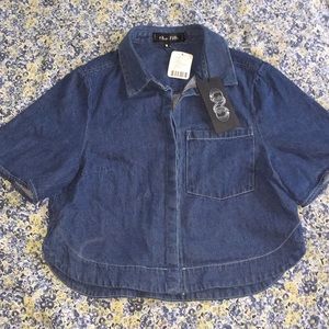 Urban Outfitters Denim collared short sleeve